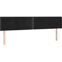 Syfax Kopfteil mit Ohren Schwarz 163x16x78/88 cm Samt