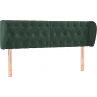 Syfax Kopfteil mit Ohren Dunkelgrün 163x23x78/88 cm Samt