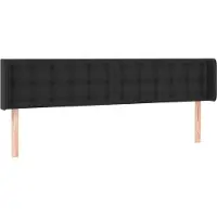 Syfax Kopfteil mit Ohren Schwarz 183x16x78/88 cm Kunstleder