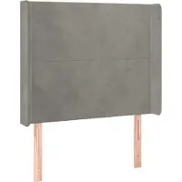 Syfax Kopfteil mit Ohren Hellgrau 103x16x118/128 cm Samt