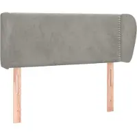 Syfax Kopfteil mit Ohren Hellgrau 83x23x78/88 cm Samt