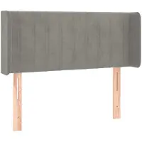 Syfax Kopfteil mit Ohren Hellgrau 103x16x78/88 cm Samt