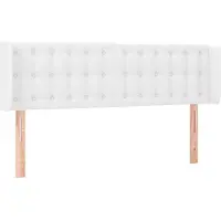 Syfax Kopfteil mit Ohren Weiß 147x16x78/88 cm Kunstleder
