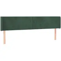 Syfax Kopfteil mit Ohren Dunkelgrün 203x16x78/88 cm Samt