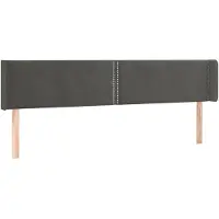 Syfax Kopfteil mit Ohren Dunkelgrau 203x16x78/88 cm Samt