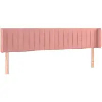 Syfax Kopfteil mit Ohren Rosa 203x16x78/88 cm Samt
