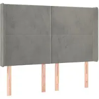 Syfax Kopfteil mit Ohren Hellgrau 147x16x118/128 cm Samt