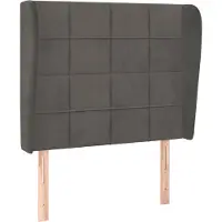 Syfax Kopfteil mit Ohren Dunkelgrau 93x23x118/128 cm Samt