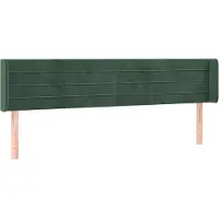 Syfax Kopfteil mit Ohren Dunkelgrün 163x16x78/88 cm Samt
