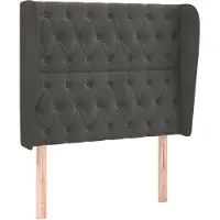 Syfax Kopfteil mit Ohren Dunkelgrau 93x23x118/128 cm Samt