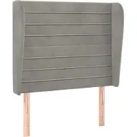 Syfax Kopfteil mit Ohren Hellgrau 93x23x118/128 cm Samt