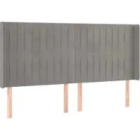 Syfax Kopfteil mit Ohren Hellgrau 183x16x118/128 cm Samt