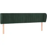 Syfax Kopfteil mit Ohren Dunkelgrün 183x23x78/88 cm Samt