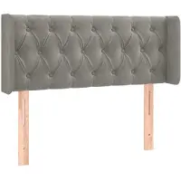 Syfax Kopfteil mit Ohren Hellgrau 103x16x78/88 cm Samt