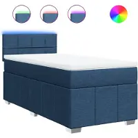 Syfax Boxspringbett mit Matratze Blau 100x200 cm Stoff