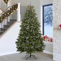 vidaXL Möbel Künstlicher Weihnachtsbaum Grün 270 cm PVC und Metall - 2785010