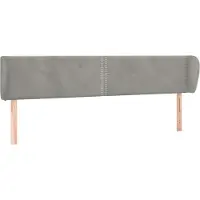 Syfax Kopfteil mit Ohren Hellgrau 203x23x78/88 cm Samt