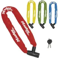 Master Lock Fahrradschloss Kette , Gehärteter Stahl, Integriertes Schlüsselschloss, 90 cm Lang, 8 mm Kettenglieder