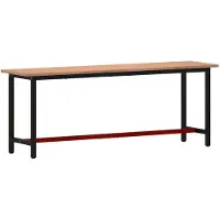 Syfax Werkbank 220x55x81,5 cm Massivholz Buche und Metall