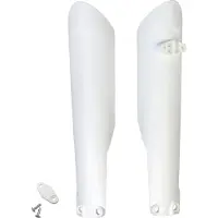 Ufo Gabelprotektoren PLAST 2-teilig Verkleidung Gabelabdeckung für Gas MC F, Husqvarna FC FE TE KTM EXC Sixdays EXC-F SX SX-F 125 - 501 ccm Bj. 2015 - 2023, Farbe:weiß OEM 20-26