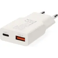 Nedis Netzladegerät - 30 W - GaN - PD3.0 - 1.5 / 2.0 / 2.5 / 3.0 A - Anzahl der Ausgänge: 2 - USB-A / USB-C - Automatische Spannungswahl - Weiss