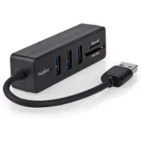Nedis USB-Hub - USB-A Male - 3x USB A Female - 5-Port port(s) - USB 3.2 Gen 1 - Stromversorgung über USB - 5 Gbps - SD & MicroSD
