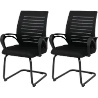 Mendler 2er-Set Esszimmerstuhl MCW-K51, Stuhl Armlehne, Stoff/Textil (250g/m²) MVG schwarz, Gestell schwarz