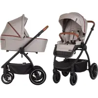 Chipolino Kombikinderwagen 3 in 1 Prestige Babywanne Rucksack i-Size Babyschale beige