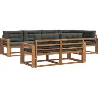 vidaXL Outdoor-Sofagarnitur 8 stk. Natur und Anthrazit