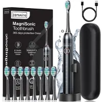 Zenwire Schallzahnbürste - magnetisch - elektrisch - für Erwachsene - für Kinder - Schwarz - MagniSonic 506 - 6 Reinigungsprogramme