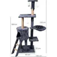 Bauerkraft G-979 Kratzbaum für Katzen, 5 Ebenen, graphitfarben