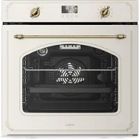 Klarstein Victoria Pyro Einbaubackofen 60 cm – 76L, Pyrolyse, 11 Funktionen, Retro Design, , Timer, Einbau Backofen ohne Kochfeld, Vierfachverglasung, Emaille-Innenraum, Sahne