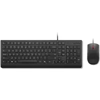 Lenovo Essential Wired Combo - Tastatur-und-Maus-Set - 2,5-Zonen-Layout - USB - QWERTY - US-Englisch - Schwarz - braune Box