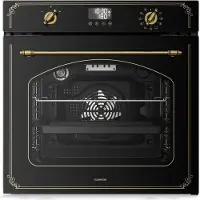 Klarstein Victoria Pyro Einbaubackofen 60 cm – 76L, Pyrolyse, 11 Funktionen, Retro Design, , Timer, Einbau Backofen ohne Kochfeld, Vierfachverglasung, Emaille-Innenraum, Schwarz