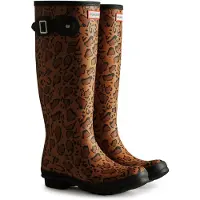 Hunter Original Tall Leopard Print Boot Leopard (Rich Tan/Saddle/Black) Größe EU 39