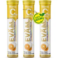 EVÄM Vitamin C 1000 Hochdosiert Brausetabletten - 3er Pack 60 St
