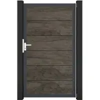 MR-Zaun Nova PVC Tor Universal-DIN einflügelig, mit Torpfosten, Monument Oak