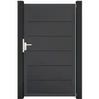 MR-Zaun Nova PVC Tor Universal-DIN einflügelig, mit Torpfosten, Anthrazit