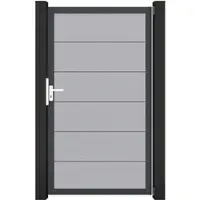 MR-Zaun Nova PVC Tor Universal-DIN einflügelig, mit Torpfosten, Silbergrau
