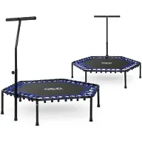 Neo-Sport Trampolina fitness z uchwytem 127 cm - sześciokątna niebieska