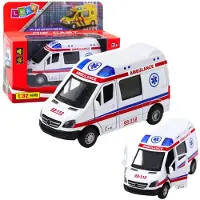 Leantoys Lean Metal Ambulance Mit Pull Back Drive Lights Sounds White 1:32