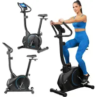 Gymtek Magnetischer Heimtrainer, Fahrrad für Zuhause - bis 135kg - 8 Widerstandsstufen, 9kg Schwungmasse - LCD Display - für Home Gym Fitness