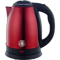Herzberg HG-5011RED: 1.8L 1500W Edelstahl-Wasserkocher - Rot
