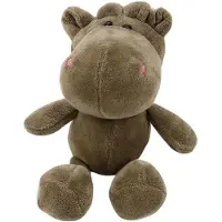Leantoys Lean Plüsch-Maskottchen Hippo Zum Knuddeln Mit Saugnapf Braun 23 X 12 Cm