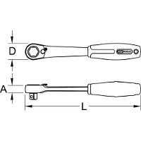 Ks Tools TRIPLEplus, Ratschenschlüsselgriff, , 1 Stück(e), 1/2", 190 g