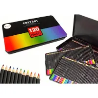 Leantoys Set mit 120 Künstlerkreiden, Metallhalter