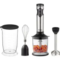 Tomado TSB9001B - Stabmixer-Set - Zerkleinerer und Messbecher - Schneebesen - 1000W - 2 Geschwindigkeiten - Edelstahl