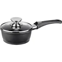 Berndes Stieltopf mit Glasdeckel 16 cm, Aluguss, schwarz - Vario Click (neue Version)
