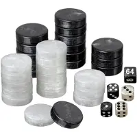 Philos Backgammon-Spielsatz, mittelgroß, 28 mm, schwarz/weiß