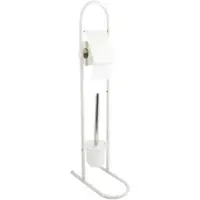 Wellhome - Toilettenpapierhalter aus Metall und Edelstahl 29x16x70 cm in Weiß